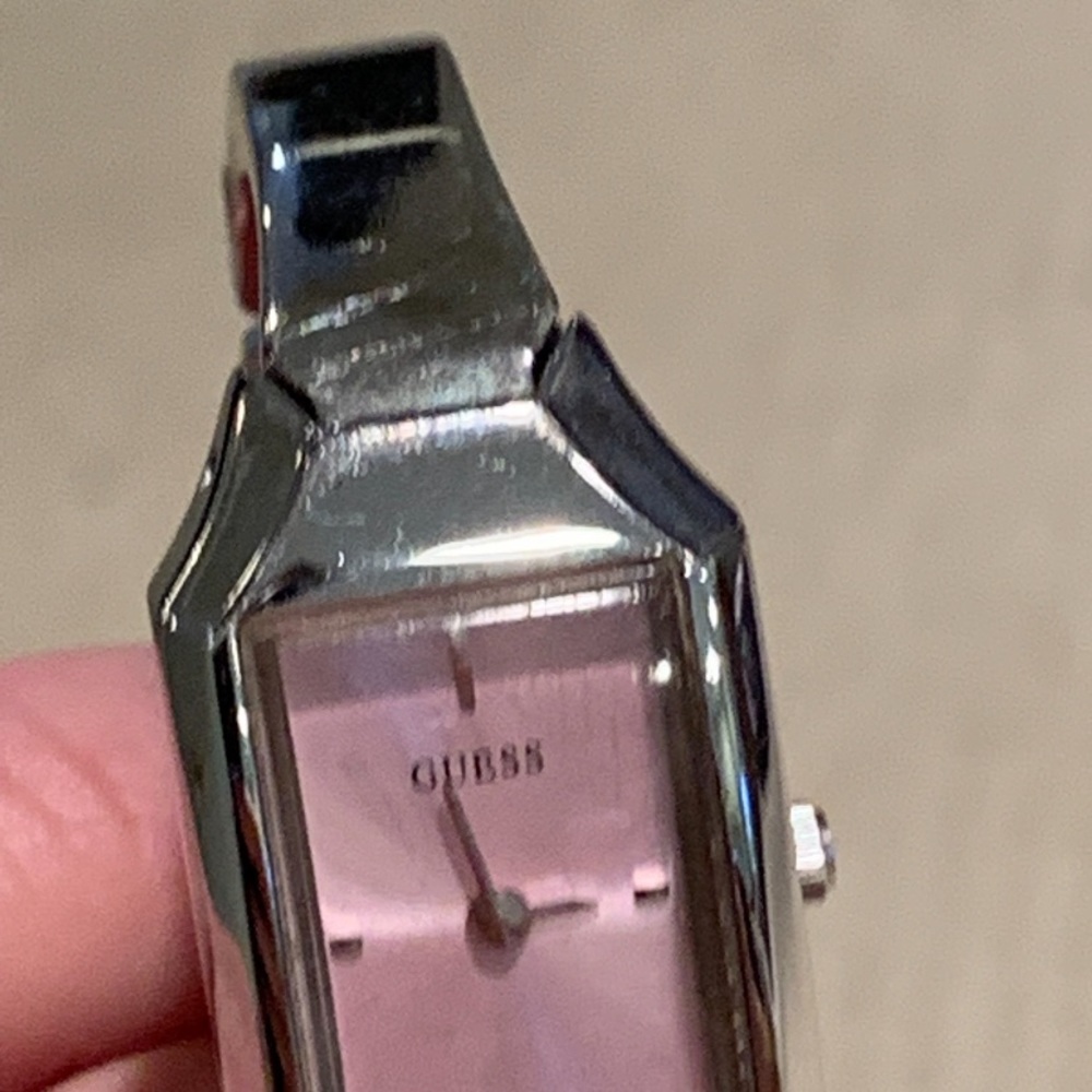 Guess Pink Dial Rectangular Case Bracelet Watch - image 2